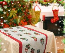 Новогодняя дорожка на стол Vingi Ricami Santa Klaus 40х120 гобелен - фото 3