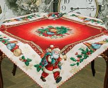 Декоративная салфетка Vingi Ricami Santa Klaus 100х100 гобелен в интернет-магазине Posteleon