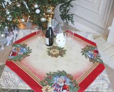 Декоративная салфетка Vingi Ricami Santa Klaus 22 100х100 гобелен в интернет-магазине Posteleon