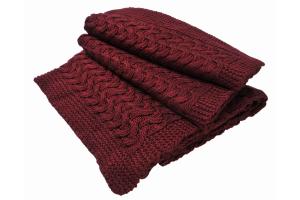 Плед акрил/шерсть Hamam Estiva Knitted Deep Carmine 130х180 бордовый - основновное изображение