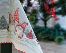 Новогодняя скатерть Vingi Ricami islanda 140х180 гобелен - фото 6