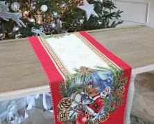 Новогодняя дорожка на стол Vingi Ricami Santa Klaus 22 45х140 гобелен - основновное изображение