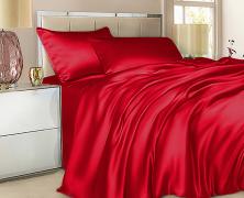 Постельное белье Luxe Dream Красный евро макси 220x240 шёлк в интернет-магазине Posteleon