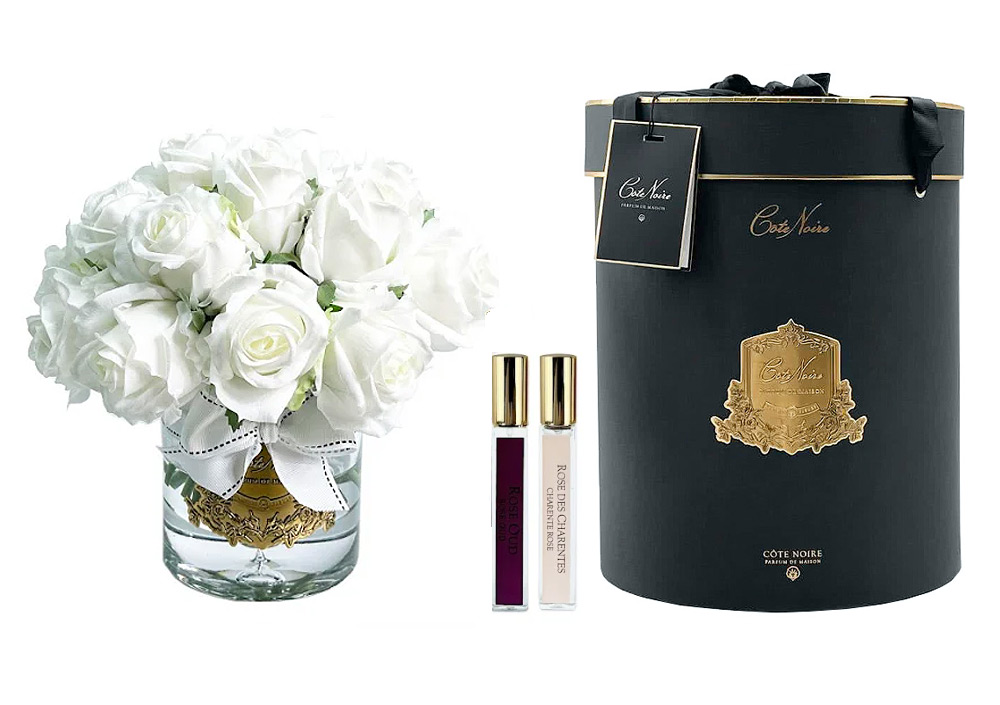 Ароматизированный букет Cote Noire Grand Rose Bud Bouquet White gold