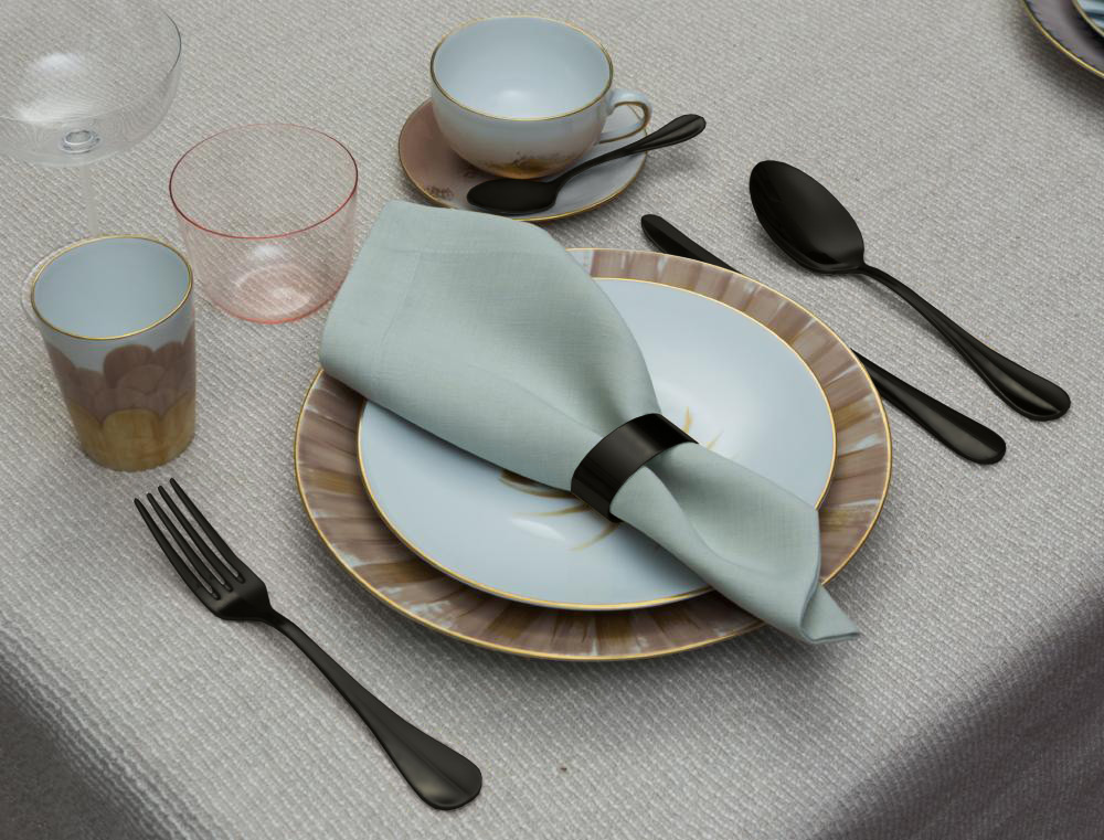 Набор держателей для салфеток Herdmar Napkin Mat Black (6 шт.)