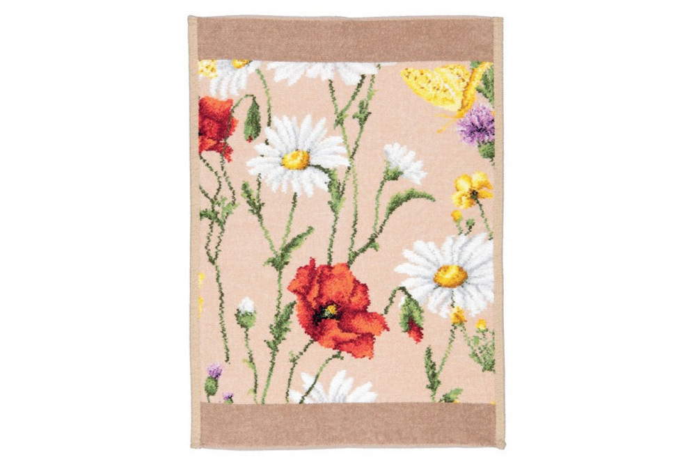 Полотенце шенилловое Feiler Daisy Field Beige 50х100