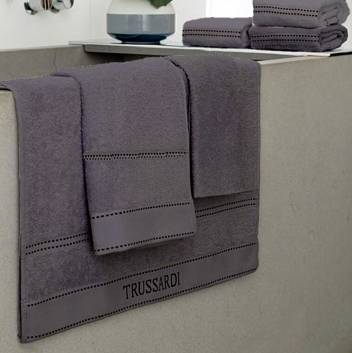 Комплект из 5 полотенец Trussardi Ribbon Grigio 40x60, 60x110 и 100х150