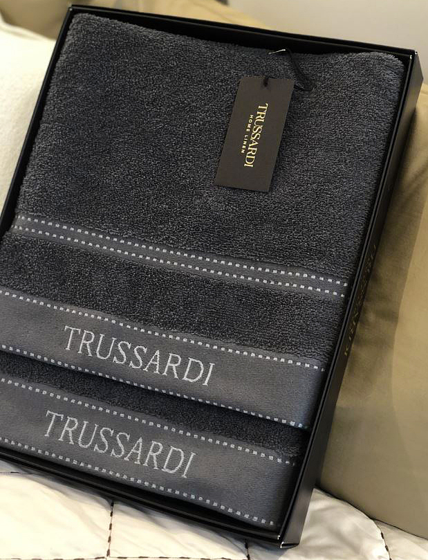 Комплект из 5 полотенец Trussardi Ribbon Grigio 40x60, 60x110 и 100х150