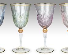 Набор бокалов Cre Art Melody Gold Stemware для вина 20см хрусталь (6 шт.)