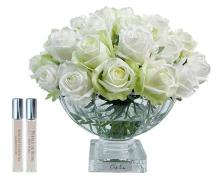 Ароматизированный букет Cote Noire Centerpiece Rose Buds Green&White в интернет-магазине Posteleon