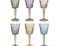 Набор бокалов Cre Art Square Stemware для вина 18,5см хрусталь (6 шт.)